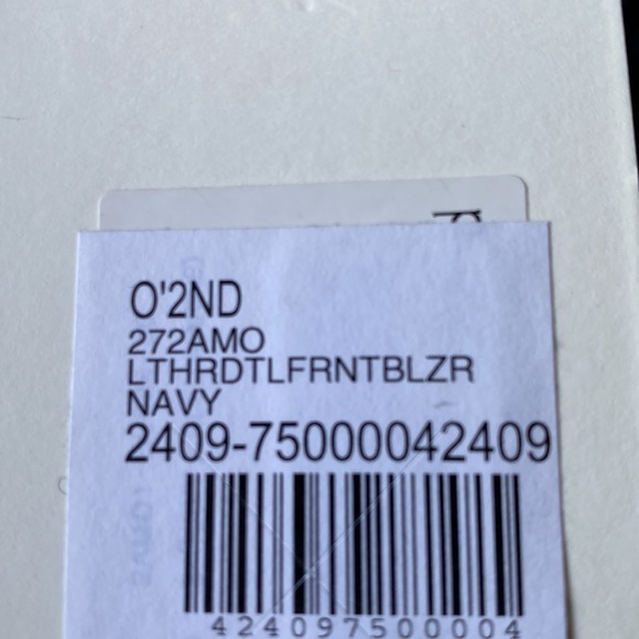 O’2nd Stunning Dark Blue Leather Like Combination Jacket New With Tags - Picture 8 of 14